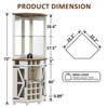 OKD 72" Corner Bar Storage Cabinet, Tall Wine Bar Cabinet w/Barn Door & Adjustable Shelf, Home Bar Cabinet w/LED Light & Glass Rack - 4 of 4