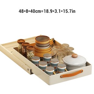 Stainless Steel Slide Out Under Sink Organizer, Adhesive Pull Out Cabinet Shelf with Drainage Tray, Storage Rack for Kitchen - 1 of 4