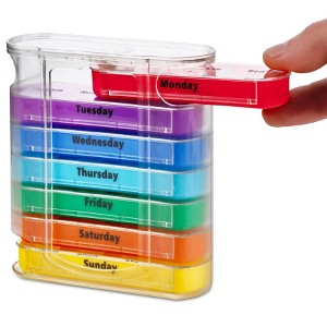 MEDca Weekly Pill Organizer, Four Times-a-Day, 1 Dispenser with Stackable AM/PM Compartments - 1 of 4