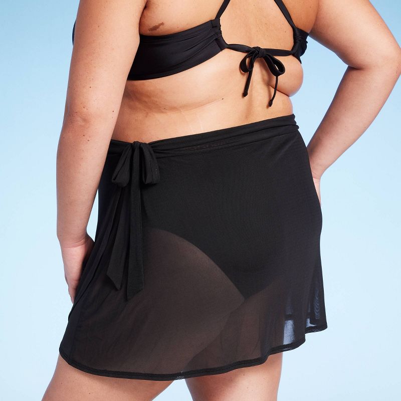Women's Mesh Wrap Cover Up Mini Skirt - Wild Fable™, 3 of 4
