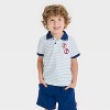 Toddler Boys' 2pc Spidey & Friends Miles Morales Polo Top & Shorts Set - Dark Blue - 3 of 4