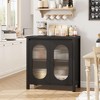 Accent Storage Cabinet, Modern Sideboard Buffet Cabinet with Fluted Glass Doors - 4 of 4