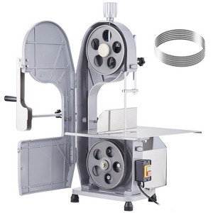 VEVOR Electric Meat Bandsaw, 1100W Stainless Steel Countertop Bone Sawing Machine, Workbeach 19.3" x 15", 0.16-7.9 Inch Cutting Thickness, Silver - 1 of 4