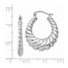 Black Bow Jewelry 4mm x 29mm Polished 14k White Gold Hollow Oval Shrimp Hoop Earrings - 4 of 4