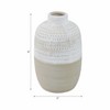 Modern Decorative Vase - Handcrafted Ceramic Ceramic with Textured Design - Casual Home Style for Living Room, Bedroom, Office & More - 8" Ivory & Tan - 2 of 4