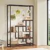 Resenkos Plant Stand,Flower Pot Holder Shelf Planter Display Shelving Unit,70.9" Plant Stand, Large Flower Bonsai Shelf with 6 S Hanging Hooks,Rustic - 3 of 4