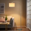 Frate Arc Floor Lamp - Height Adjustable, 90¡ã Rotatable Linen Shade, 2 Lampshade Colors, 71 Inch (Bulb Not Included)-The Pop Home - 3 of 4