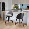 Jojoka Swivel Bar Stools Set of 2,26" Modern Upholstered Barstools with Back and Metal Legs for Kitchen Island - 3 of 4