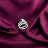 Slickblue Women's Clear CZ Square Wedding Ring Set - Silver/Dark Brown/Black Color Options, Stainless Steel, Size 5-11 - 2 of 4