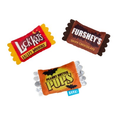 BARK Afraid of the Bark Halloween Trick-Or-Squeaks Candy Food Shaped Plush Dog Toy