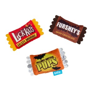BARK Afraid of the Bark Halloween Trick-Or-Squeaks Candy Food Shaped Plush Dog Toy - 1 of 3