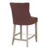 WestinTrends 24" Linen Fabric Tufted Buttons Upholstered Wingback Counter Stool - 4 of 4