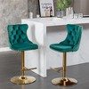 COWLOWN Set of 2 Swivel Bar Stools, Velvet Upholstered with Tufted Back for Kitchen Island & Home Bar - 4 of 4