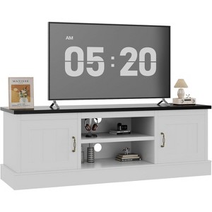 Farmhouse TV Stand for 65 Inch TVs Entertainment Center with Storage Cabinets - Ample Organized Storage, for Living Room Office - 1 of 4