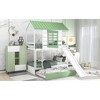 Twin Over Twin Size House Bunk Bed with Convertible Slide and Trundle - 4 of 4