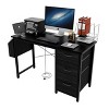 Sapphtopaz Modern Home Office Desks Computer Desk with 2 Outlets 3 Drawers Side Pocket Writing Desk Gaming Desk Vanity Table for Home Office - 4 of 4