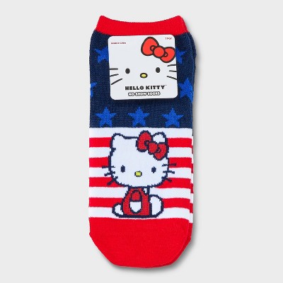 Women&#39;s Hello Kitty Americana Low Cut Socks - Red 4-10