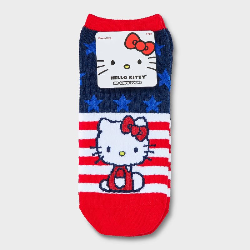 Women&#39;s Hello Kitty Americana Low Cut Socks - Red 4-10, 2 of 4