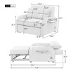 LOVMOR pull out sofa sleeper 3 in 1 with 2 wing table and usb charge for nap line fabric - 2 of 4