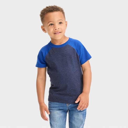 Toddler Boys' Short Sleeve Shirt - Cat & Jack™ Navy Blue 12m : Target