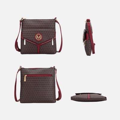 MKF Collection Crossbody Bag Multi Pocket Signature Print, Tania | MKF Collection by Mia K - Brown — фото 4
