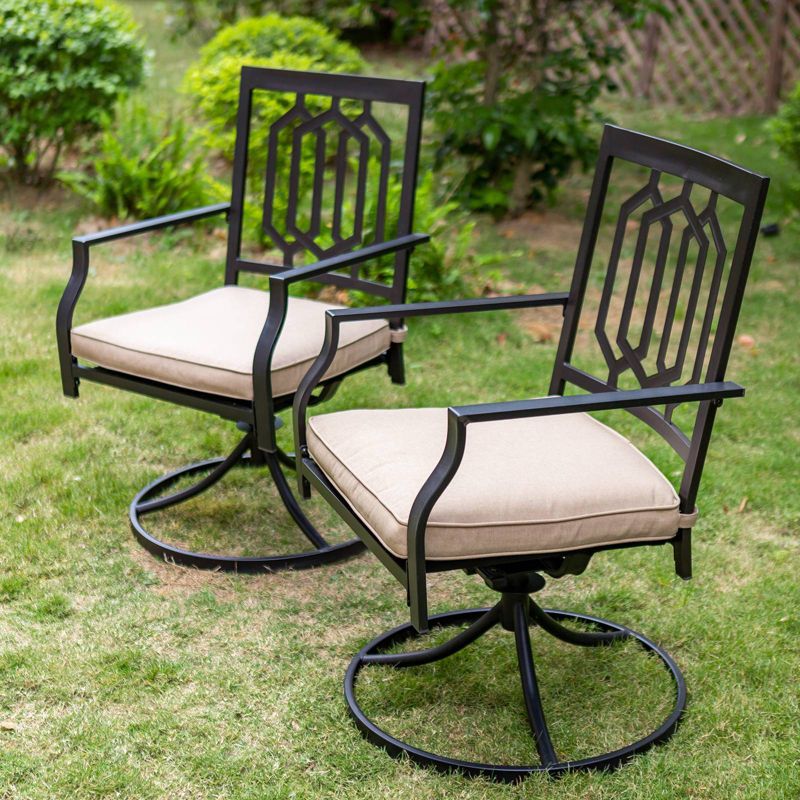 3pc All-Weather Metal/Steel Set with 2 Chairs &#38; Round Table - Captiva Designs, 5 of 9