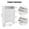 VEVOR Shoe Cabinet with 2 Flip Drawers, Shoe Storage Cabinet for Entryway, Free Standing Shoe Storage Organizer with Top Storage Cubby, White - 4 of 4
