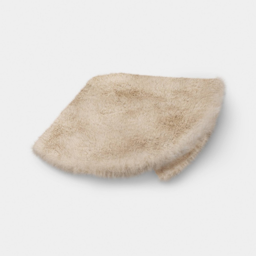 50" Faux Fur Christmas Tree Skirt Tan - Wondershop™