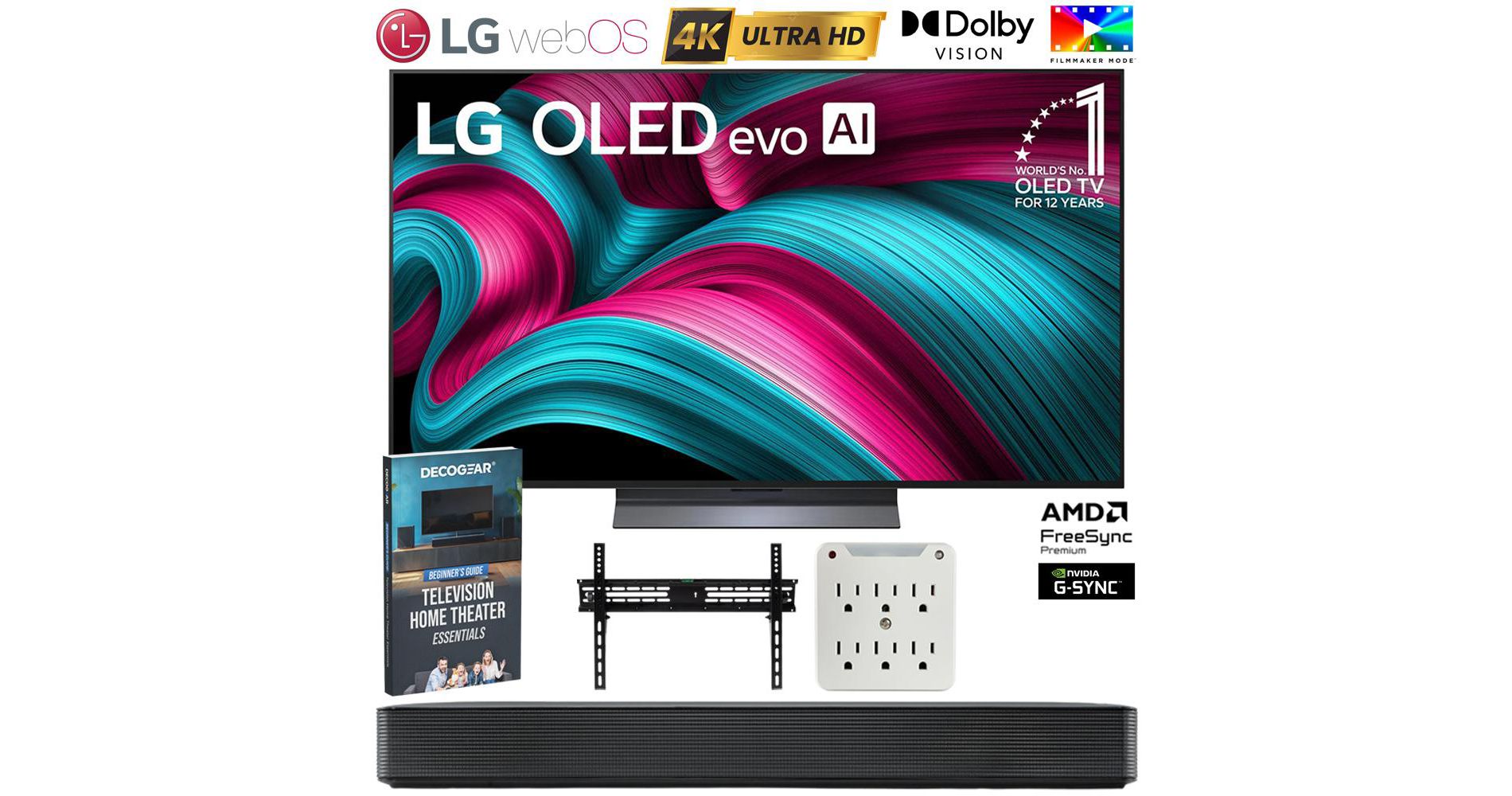 LG 55" C5 Series OLED evo 4K UHD Smart webOS TV with Soundbar Bundle