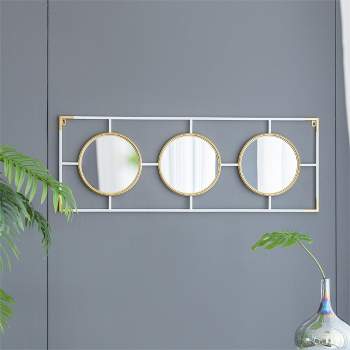 15.5"x43.5" Eclectic Styling Metal Beaded Wall Mirror with Contemporary Design for Bedroom,Liveroom & Entryway-The Pop Home