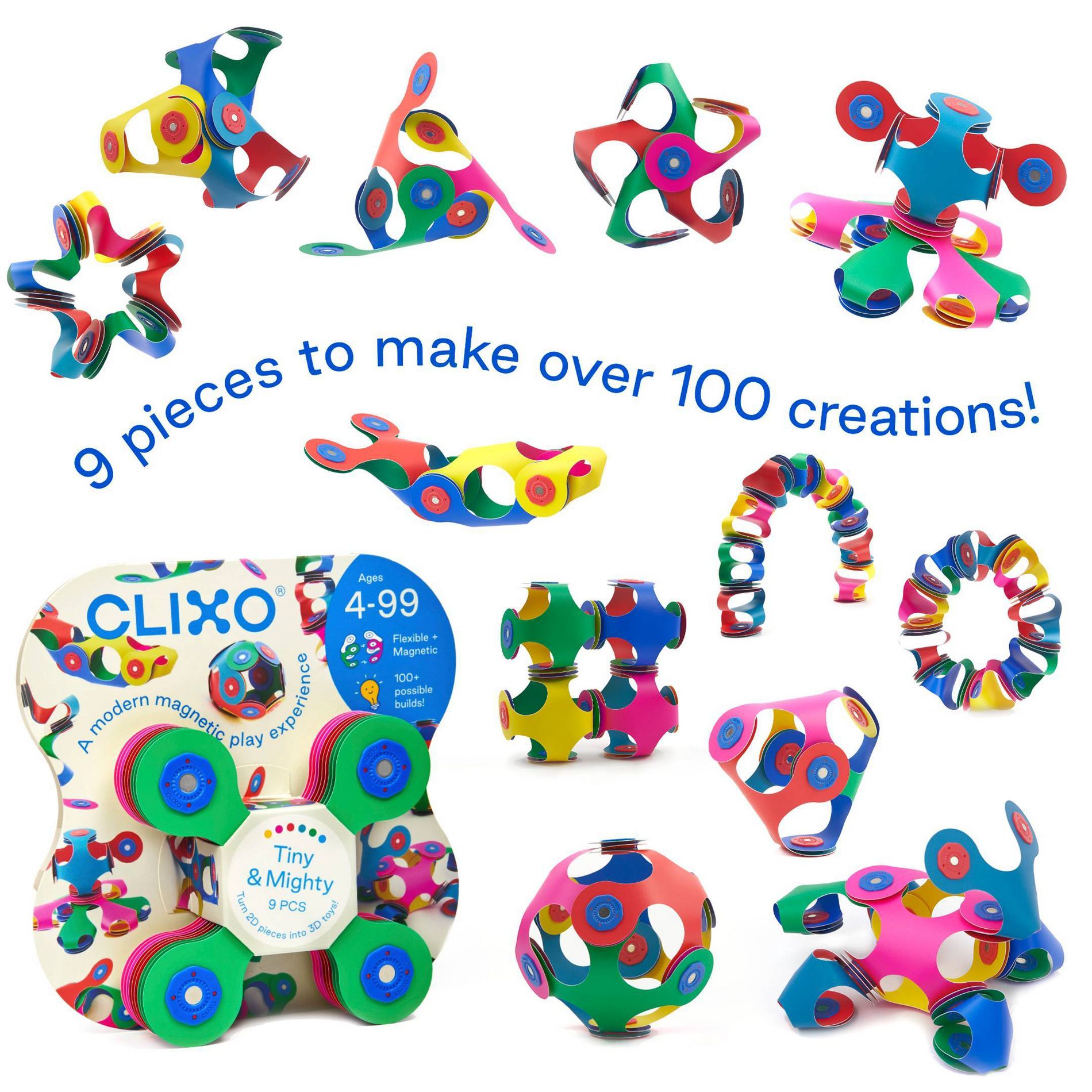 Clixo Tiny & Mighty: Educational Magnetic Building Sets for Creative Thinking and Fine Motor Skills