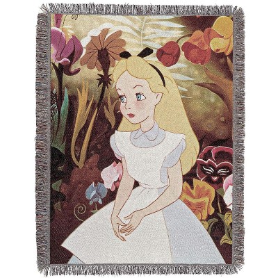 Disney Alice in Wonderland, "Alice in the Garden" Woven Tapestry Throw Blanket, 48" x 60"