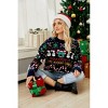 Women's Loose Knitted Christmas Sweater with Tree, Snowman & Sequin Details, Crew Neck Festive Pullover - 4 of 4