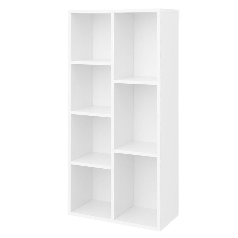 VASAGLE Bookcase, Bookshelf with 7 Compartments, Freestanding Shelves and Cube Organizer, White, 2 of 6
