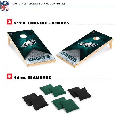 Philadelphia Eagles 2'x4' Solid Wood Cornhole Set with Bean Bags