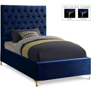 Meridian Furniture,Cruz Velvet Bed - 1 of 4