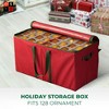 Osto Clear Plastic Christmas Ornament Storage Box Stores Up To 128  Ornaments Of 3”; 2-way Zipper,carry Handles. Tear Proof And Waterproof Red  Trim : Target