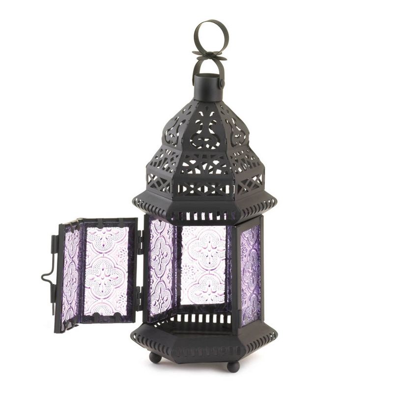 Iron/Glass Moroccan Style Outdoor Lantern - Zingz & Thingz, 3 of 5