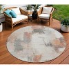 Rust And Ivory Abstract Washable Indoor Outdoor Area Rug - 2 of 4