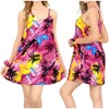 LA LEELA Women's Vacay Holiday Beach Summer Beachwear Sleeveless Casual Dress Honeymoon Nightshirts Mini Slip Nighty - 2 of 4