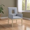 Meridian Furniture,Gwendolyn Linen Textured Fabric Dining Arm Chair - 2 of 4
