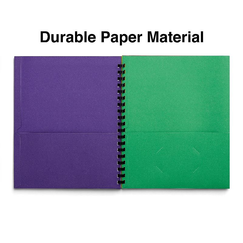 Oxford 8 Pockets Portfolio Folder Red Green Yellow Purple (99656) 854588, 3 of 4