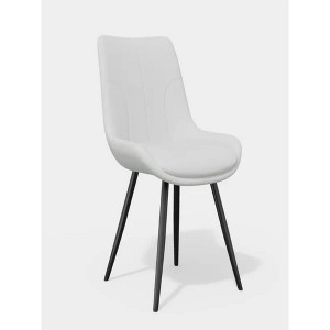 20.48"Upholstered Accent Side Chairs with Metal Legs,Beige,White - 1 of 4