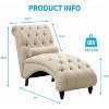 Mjkone Button-Tufted Chaise Lounge Chair, Sofa Chaise Chair Indoor - 2 of 4