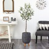 Nearly Natural 4.5-ft Olive Artificial Tree in Gray Planter with Stand - 4 of 4