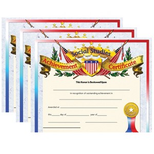Hayes Publishing Social Studies Achievement Certificate, 30 Per Pack, 3 Packs - 1 of 2