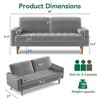 Dyonery 3 Seater Velvet Sofa Couch for Bedroom,68 In Loveseat Sofa with Tufted Seat Cushion and Bolster,Mid Century Modern Couch with Solid Wood Legs - 2 of 4