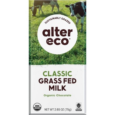 Alter Eco Chocolate Bar - Grass Fed Classic Milk - 2.65oz