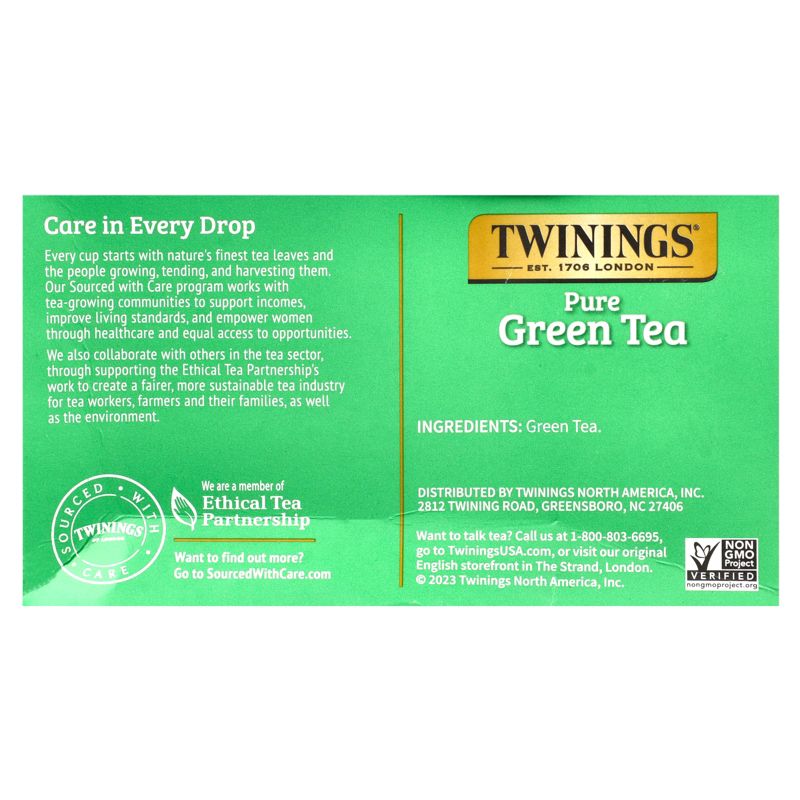 Twinings Pure Green Tea, 50 Tea Bags, 3.53 oz (100 g), 2 of 4