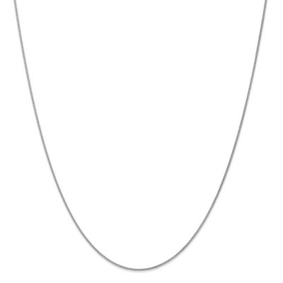 Black Bow Jewelry 1mm 14k White Gold Solid Wheat Chain Necklace